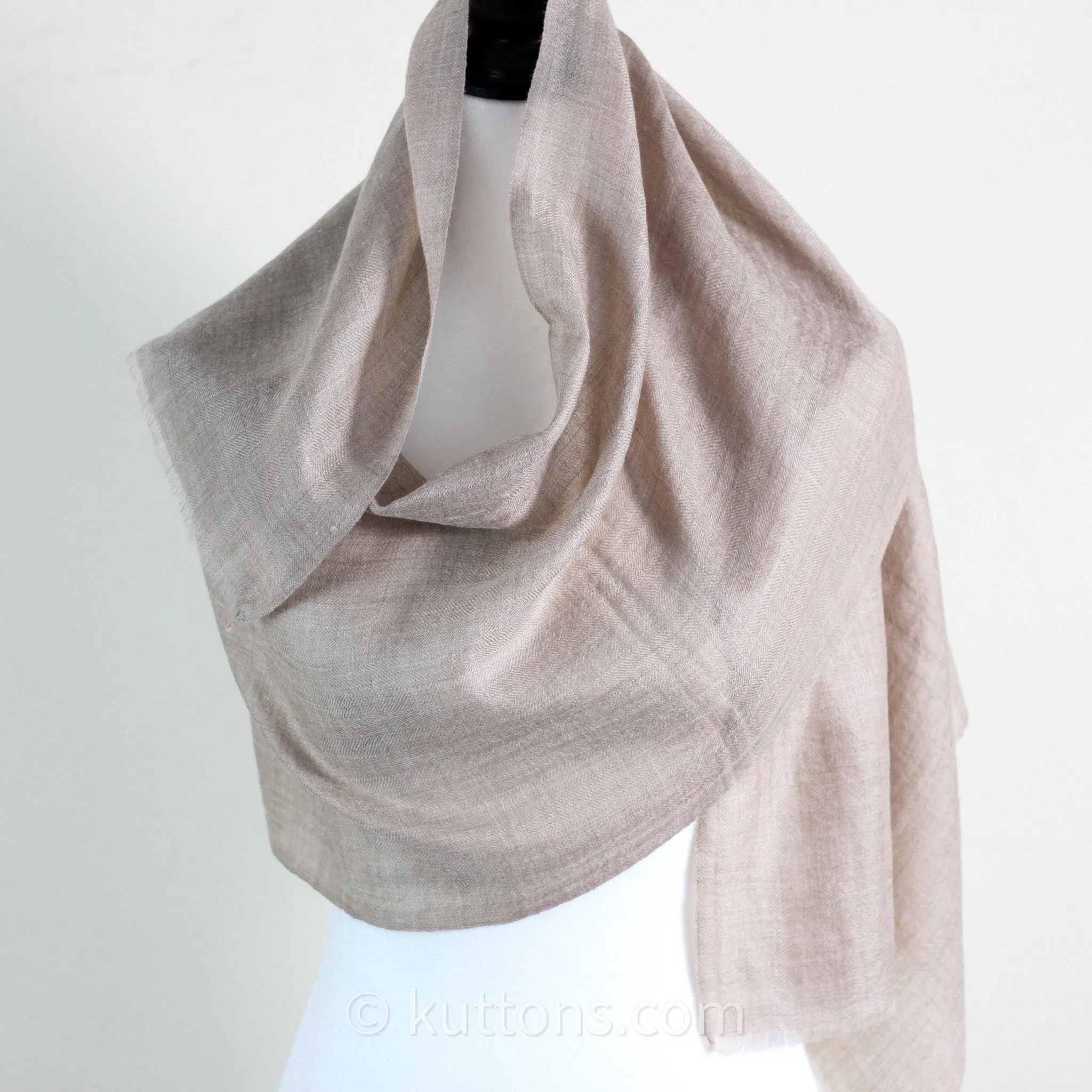 100% Pure Pashmina Cashmere Scarf - Soft Featherweight Handspun Pashmina Wool Stole from Ladakh, Himalayas | Brown, 15x70"