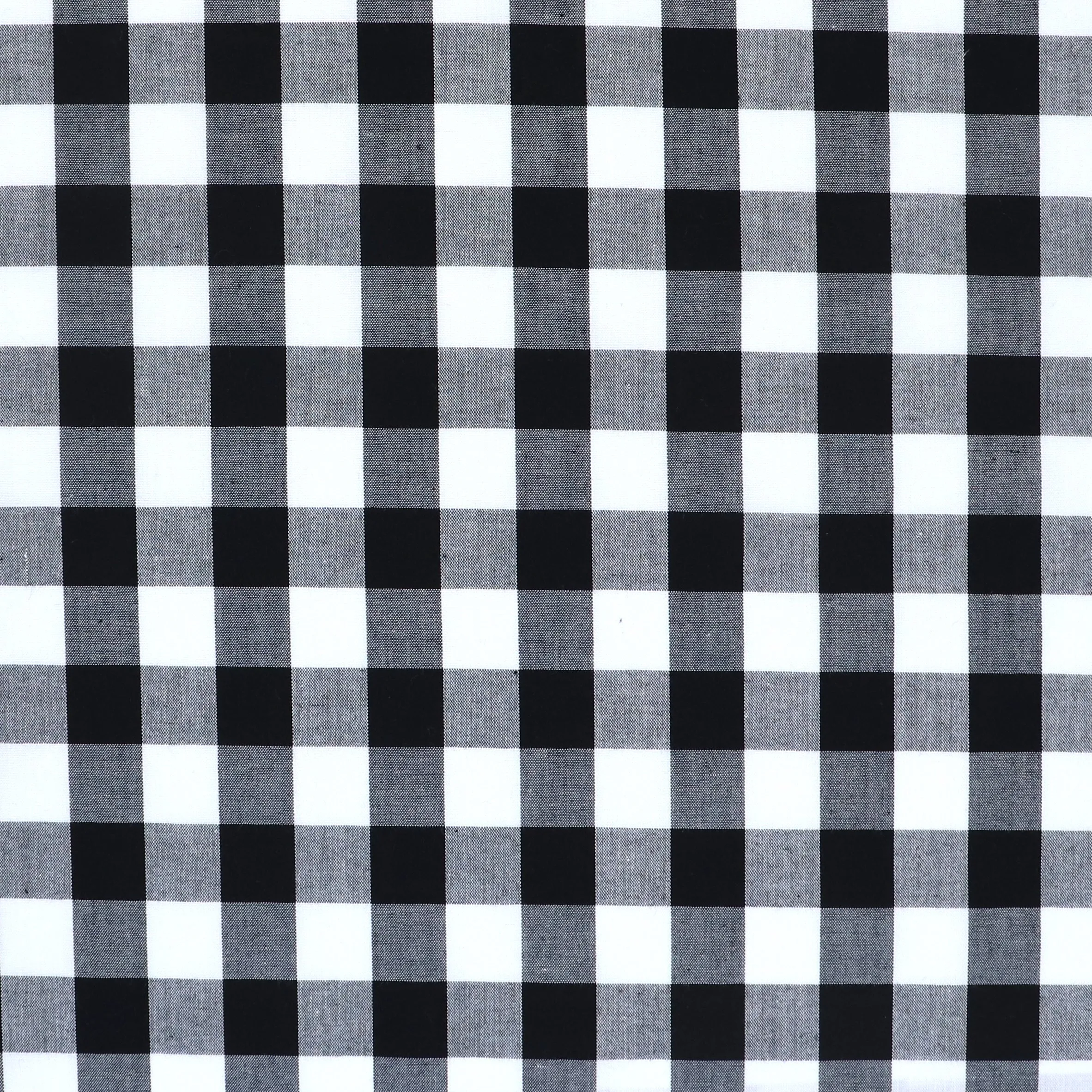 17mm Gingham Yarn Dyed Cotton - Black - END OF BOLT 53cm