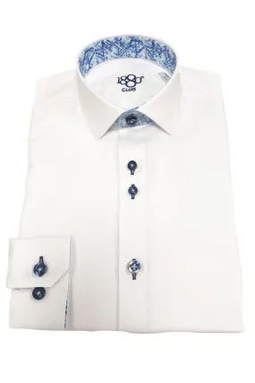 1880 CLUB Boys Toulon Contrast Shirt - White