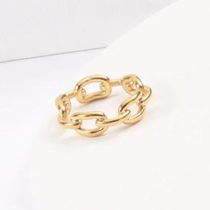 18K Gold-Filled Link Chain Ring