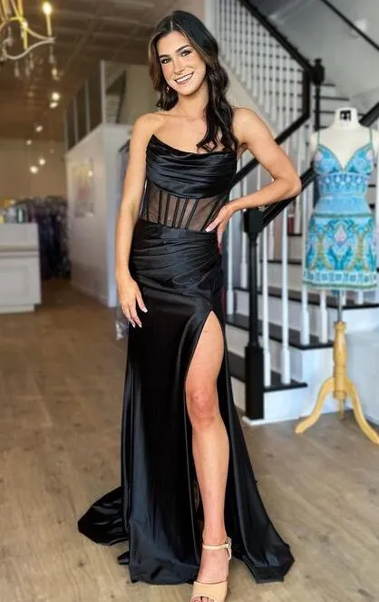 2023  Black Prom Dresses Long ,Hocoming Dresses, Party Dresses PC1084