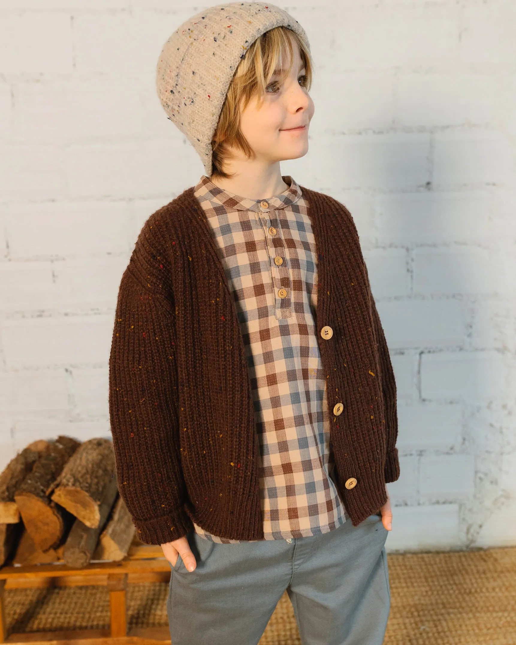 6654-BOTONATO CARDIGAN-Brownie