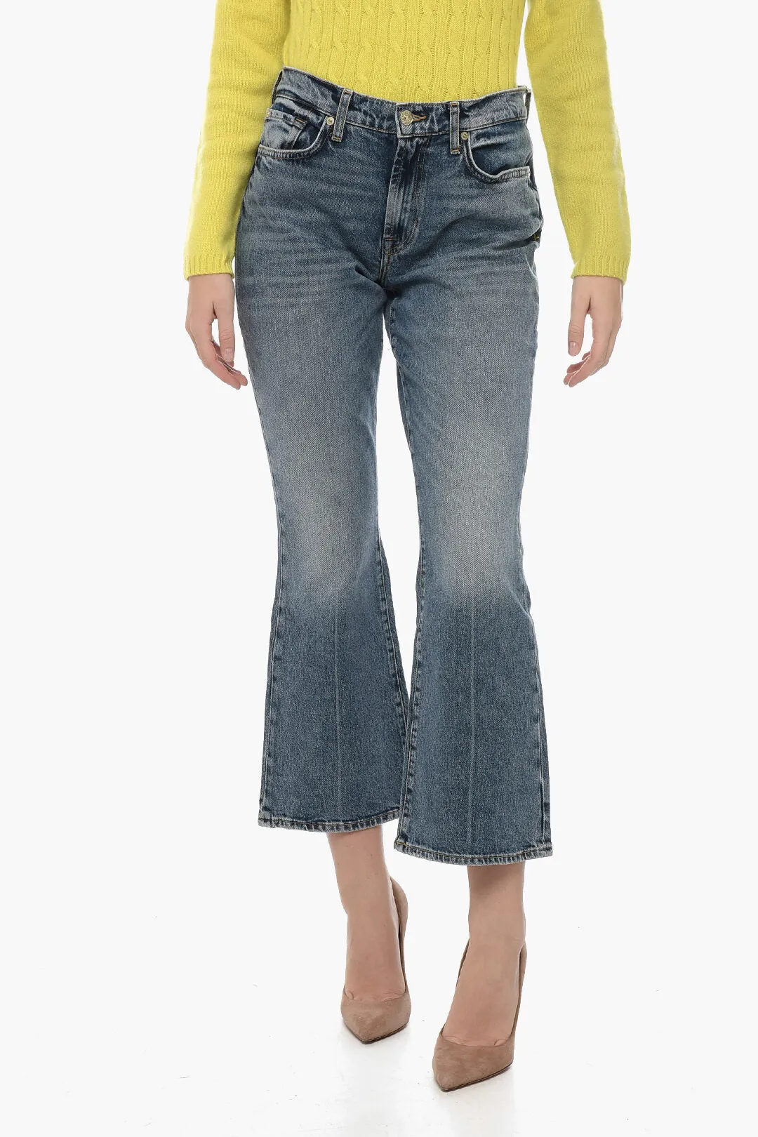 7 For All Mankind Flared BETTY Denims with Visible Stitching 24cm