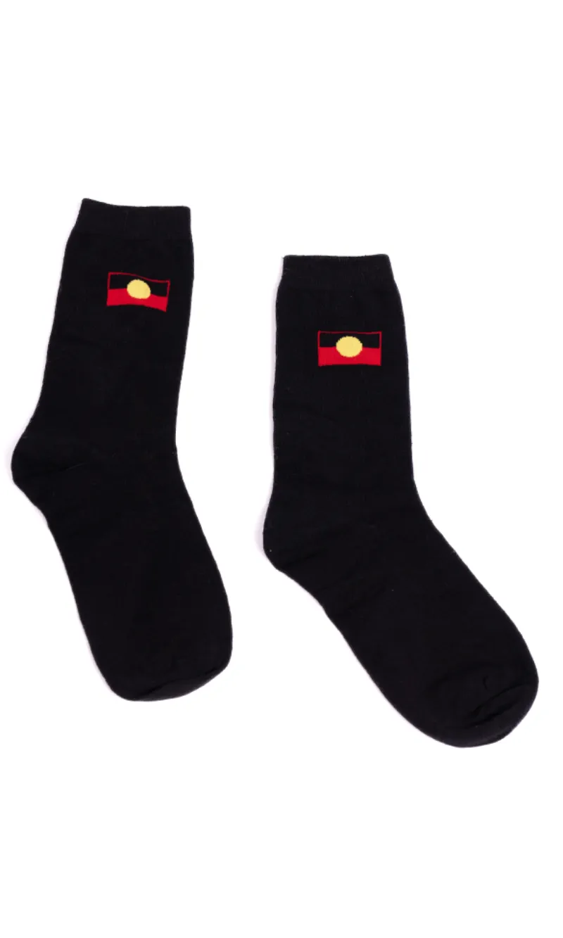 Aboriginal Art Socks "Raise The Flag" Aboriginal Flag (Small)