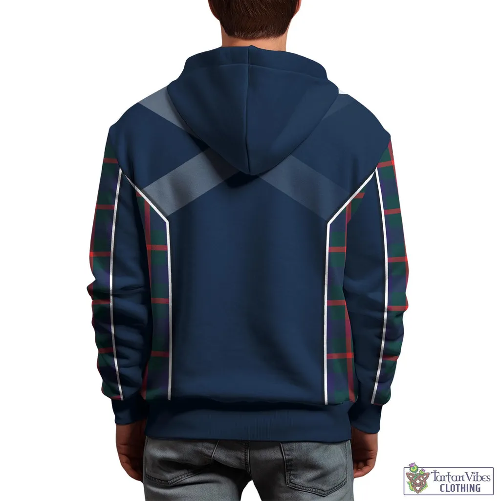 Agnew Tartan Hoodie with Family Crest and Scottish Thistle Vibes Sport Style