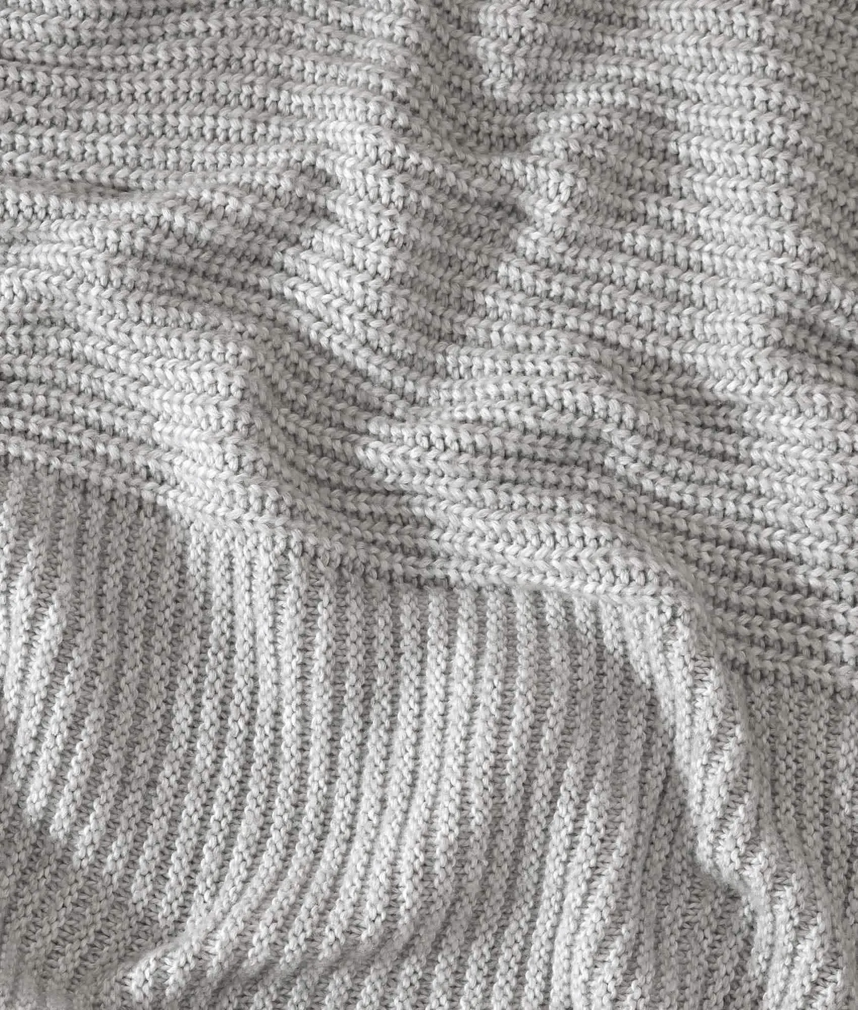 Air Yarn Knit Throw Blanket