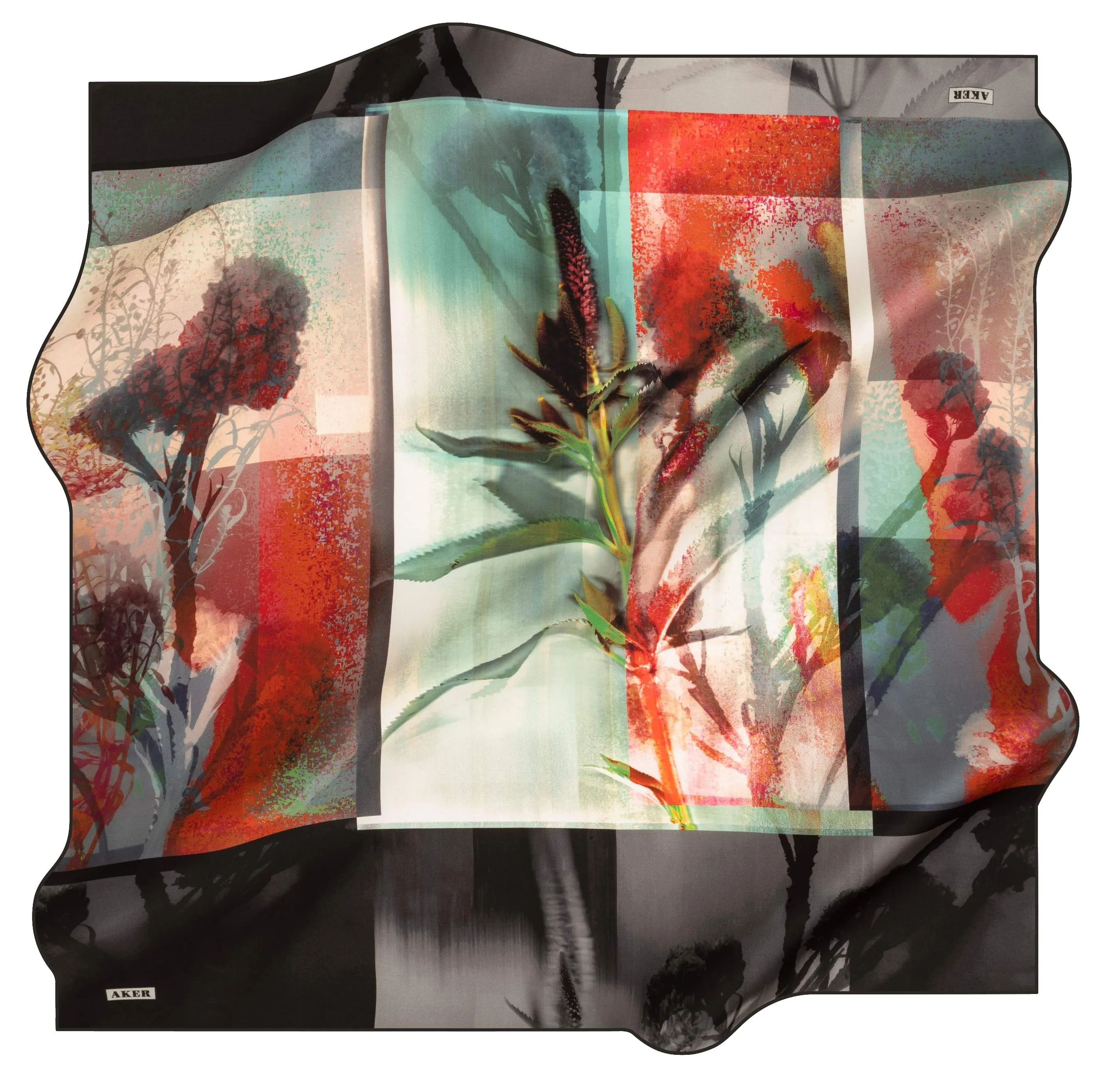 Aker Wild Flower Turkish Silk Scarf No. 14