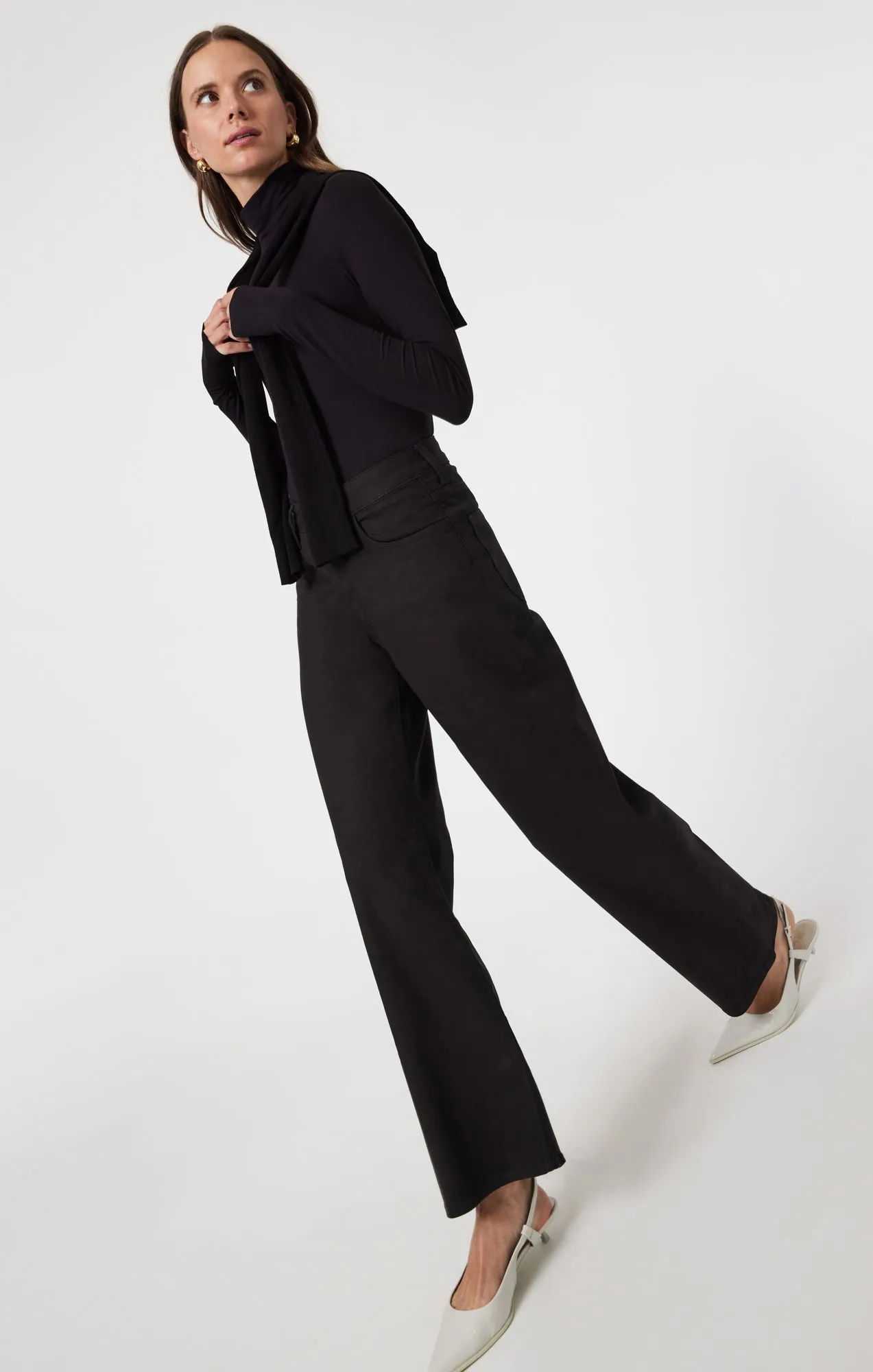 ALENA WIDE LEG IN BLACK LUXE TWILL