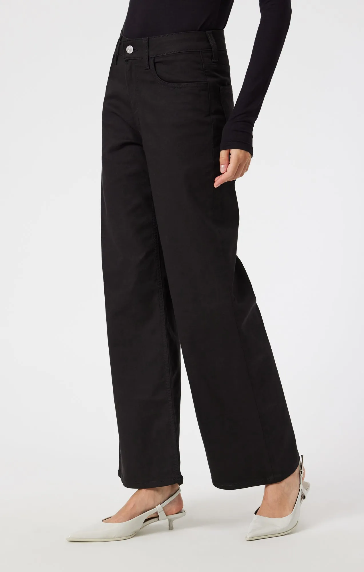 ALENA WIDE LEG IN BLACK LUXE TWILL