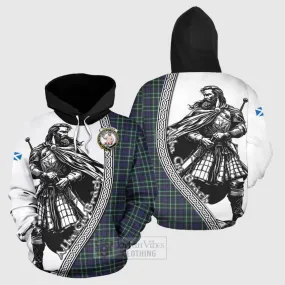 Allardice Tartan Clan Crest Hoodie with Highlander Warrior Celtic Style