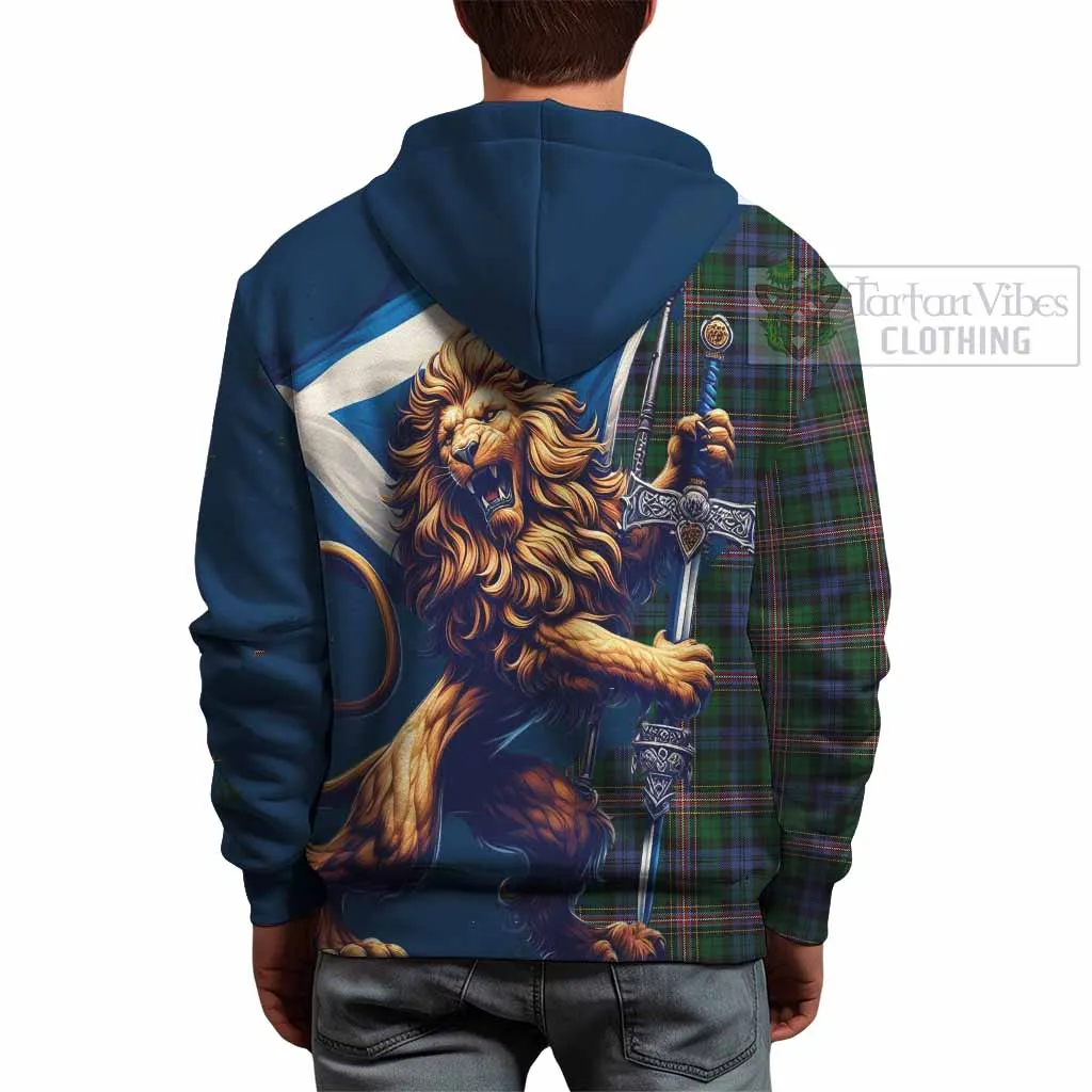 Allison Tartan Family Crest Hoodie with Scottish Majestic Lion