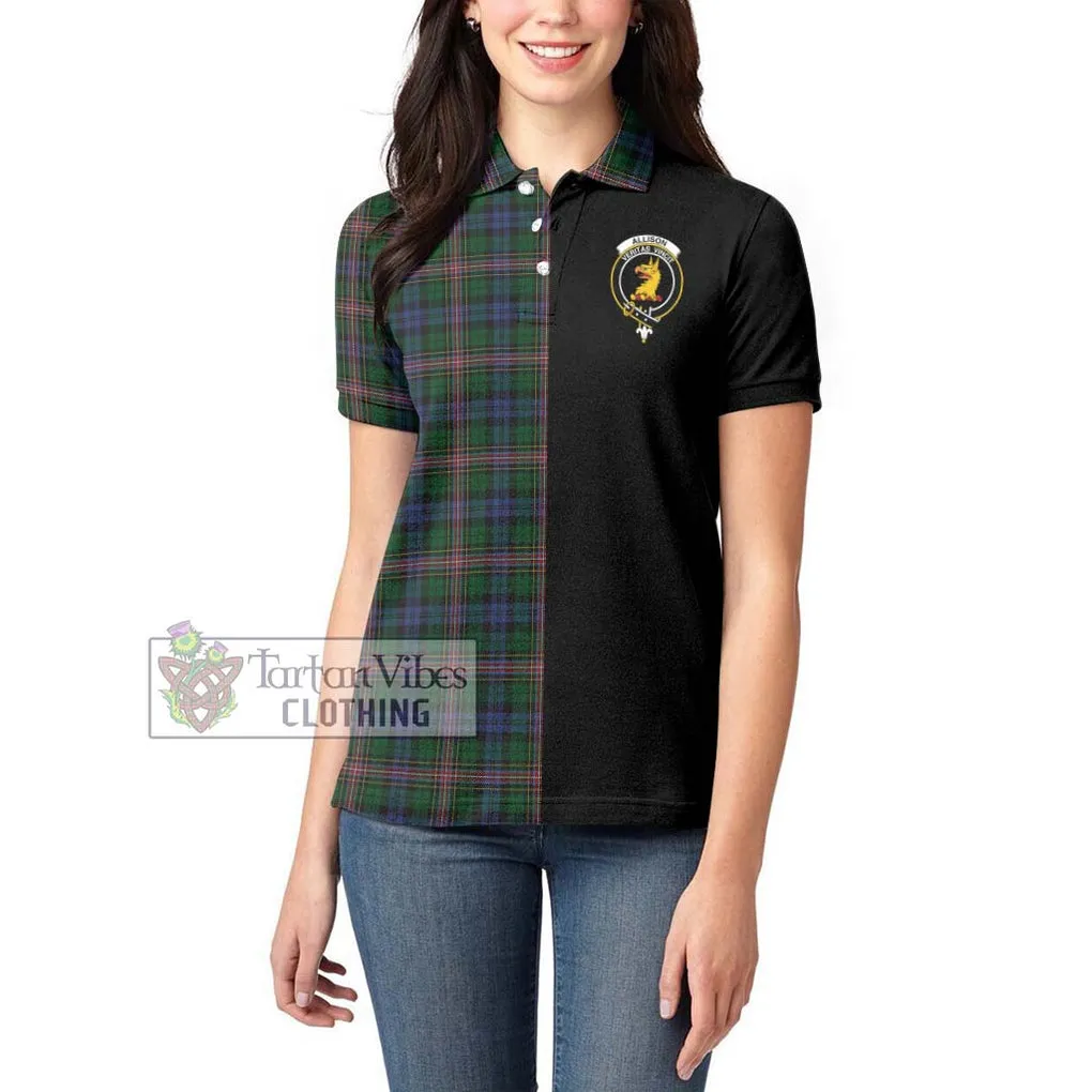 Allison Tartan Women's Polo Shirt with Family Crest and Half Of Me Style