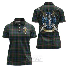 Allison Tartan Women's Polo Shirt with Family Crest Celtic Skull Style