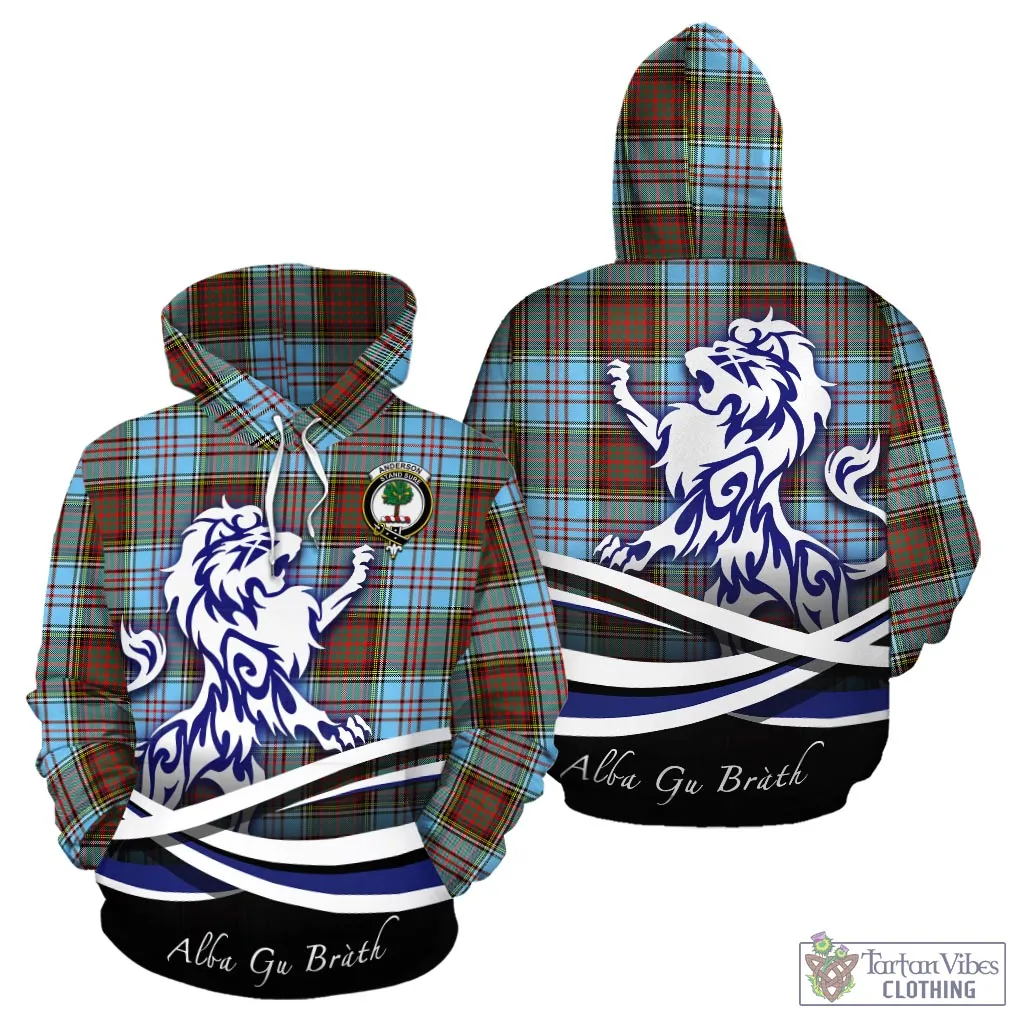 Anderson Ancient Tartan Hoodie with Alba Gu Brath Regal Lion Emblem