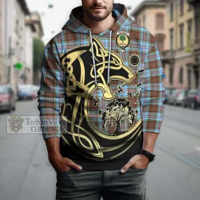 Anderson Ancient Tartan Hoodie with Family Crest Celtic Wolf Style