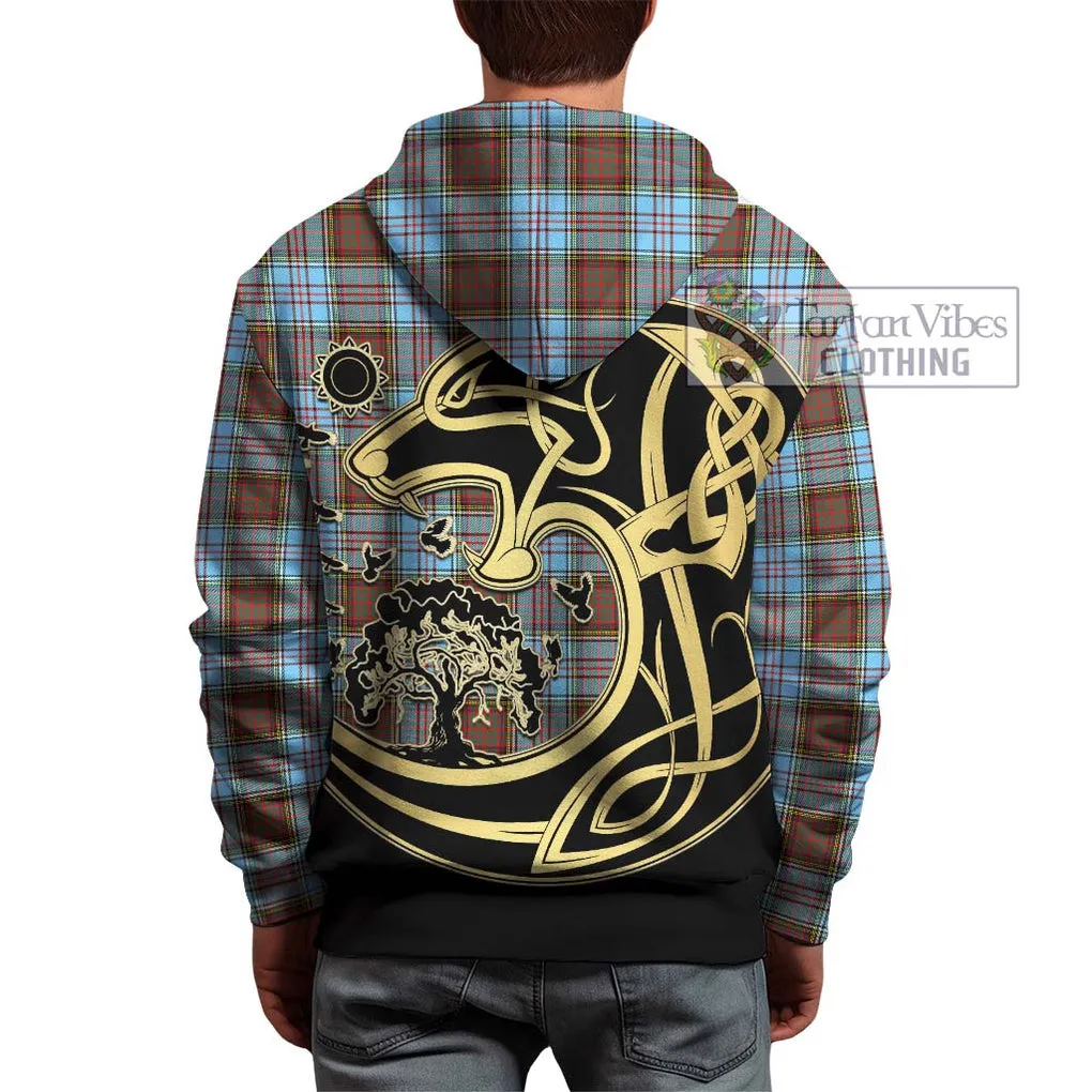 Anderson Ancient Tartan Hoodie with Family Crest Celtic Wolf Style