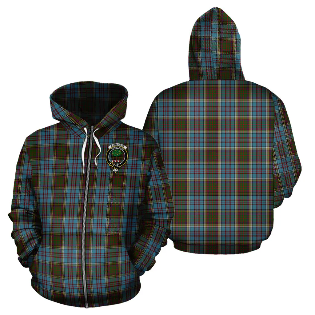 Anderson Tartan Hoodie with Family Crest