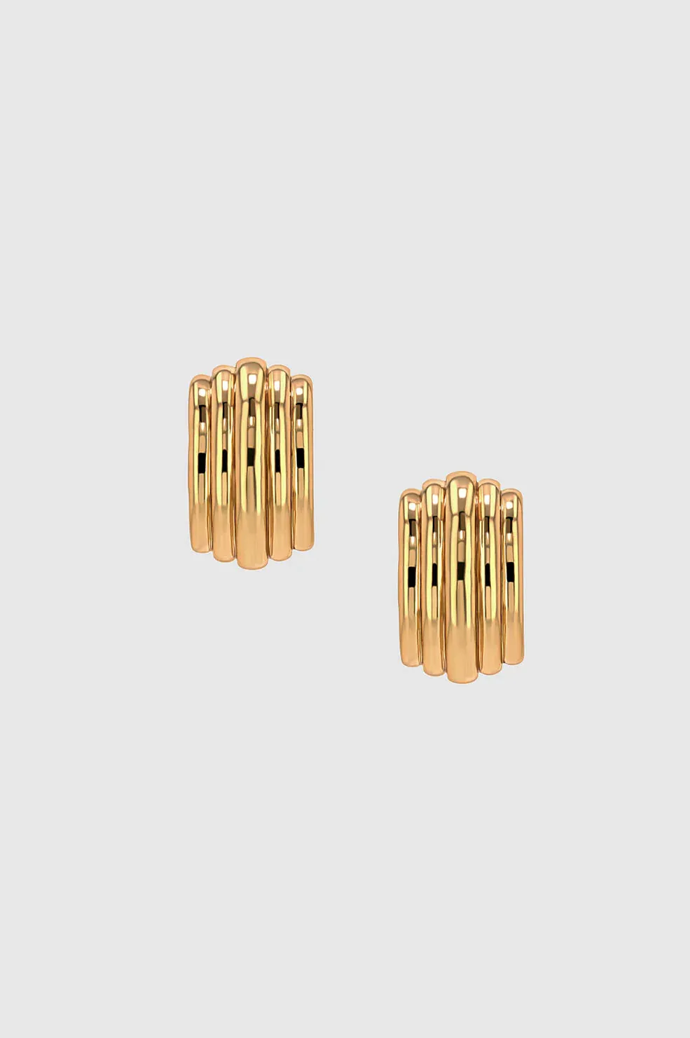 Anine Bing - Chunky Ribbed Earrings in Gold