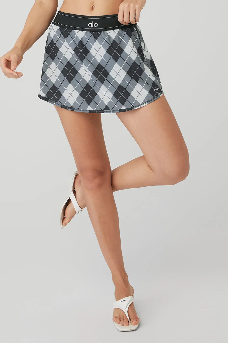 Argyle Match Point Tennis Skirt - Black/Anthracite