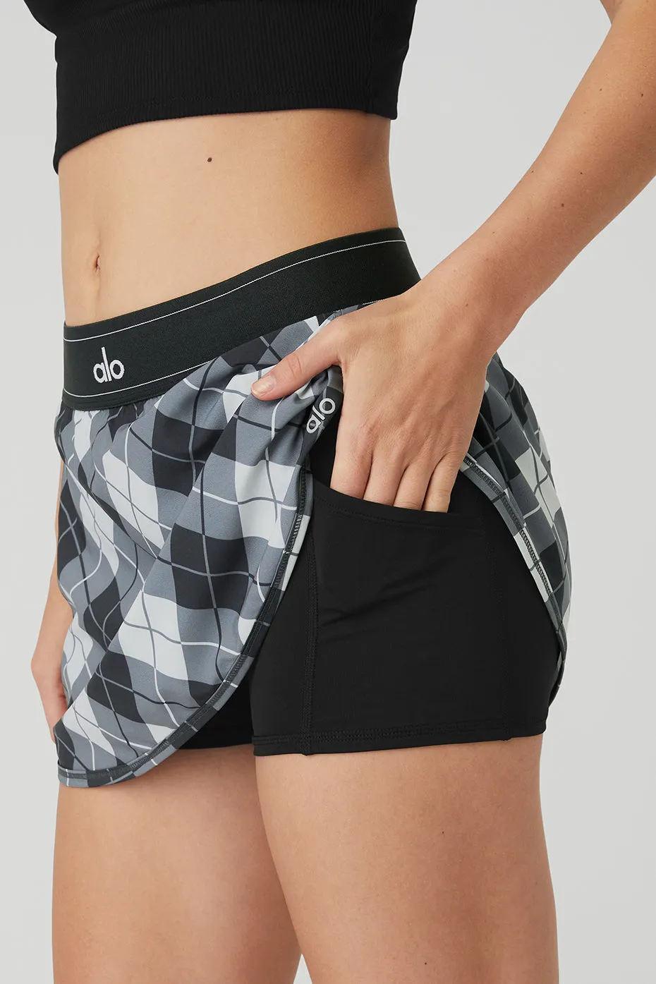 Argyle Match Point Tennis Skirt - Black/Anthracite