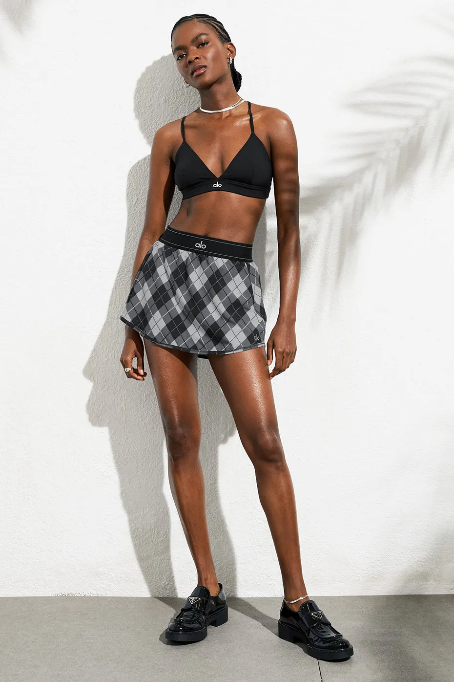 Argyle Match Point Tennis Skirt - Black/Anthracite