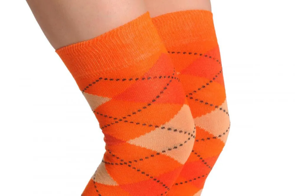 Argyle Peach Orange & Dark Orange