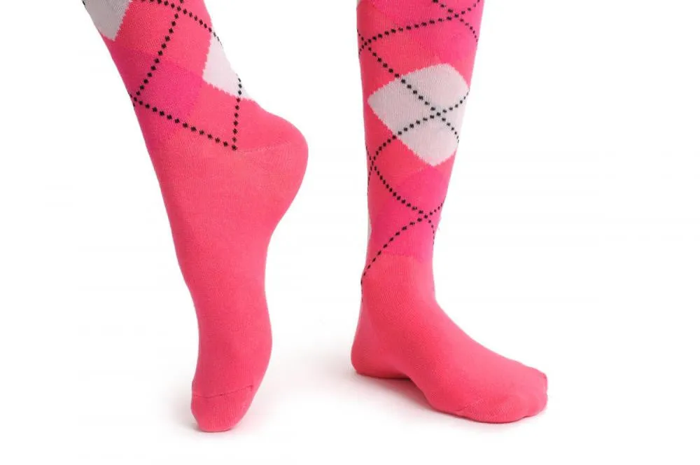 Argyle Pink White & Fluorescent Pink