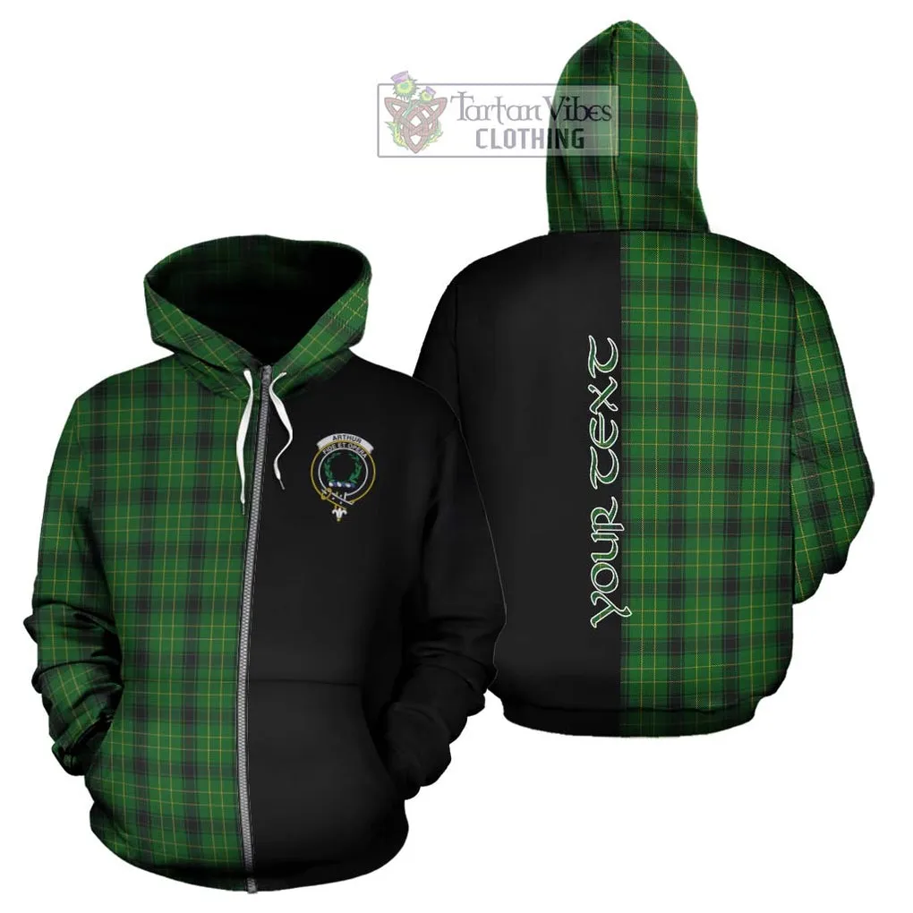 Arthur Highland Tartan Hoodie with Family Crest and Half Of Me Style