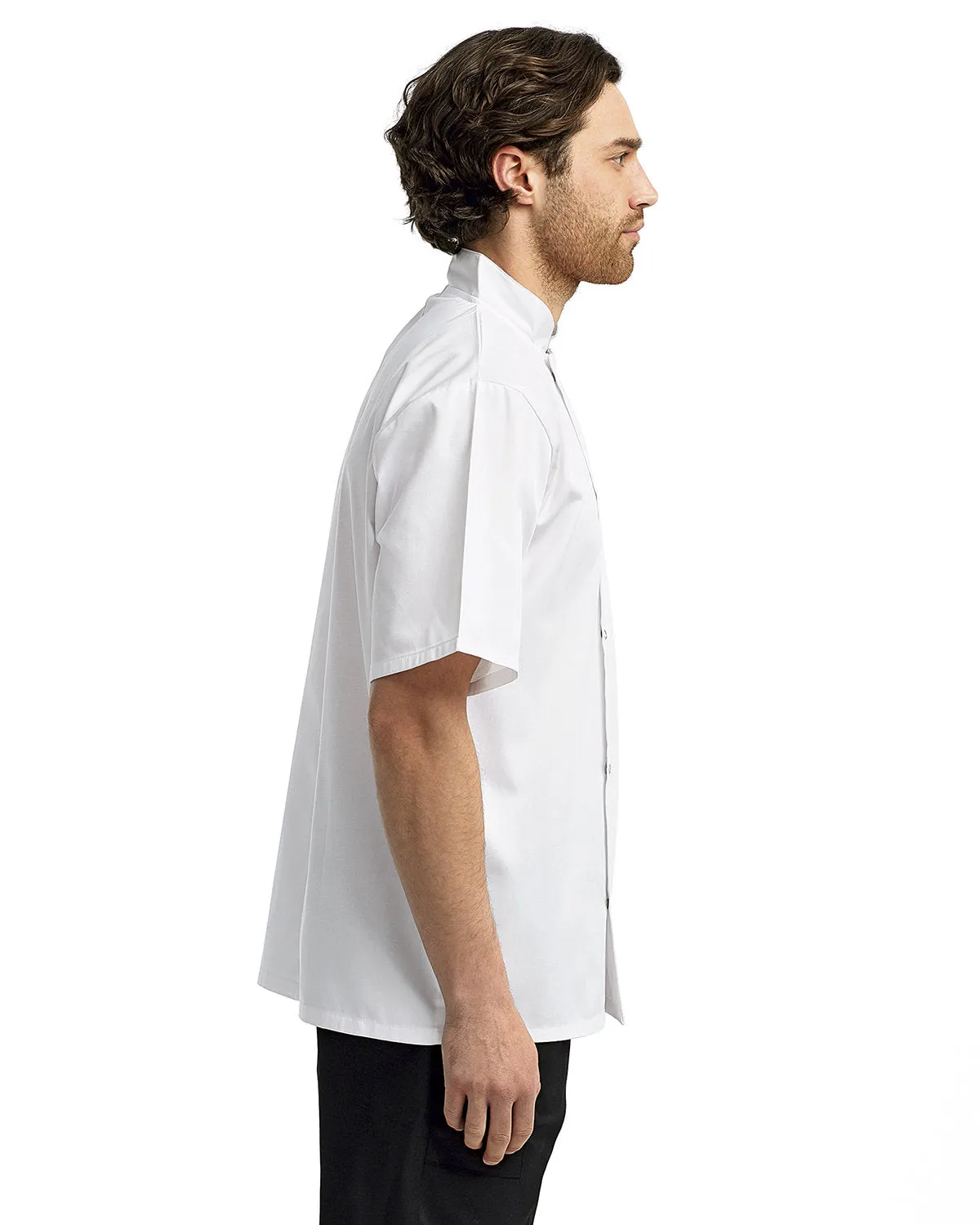 Artisan Collection by Reprime Unisex Studded Front Short-Sleeve Chef's Jacket