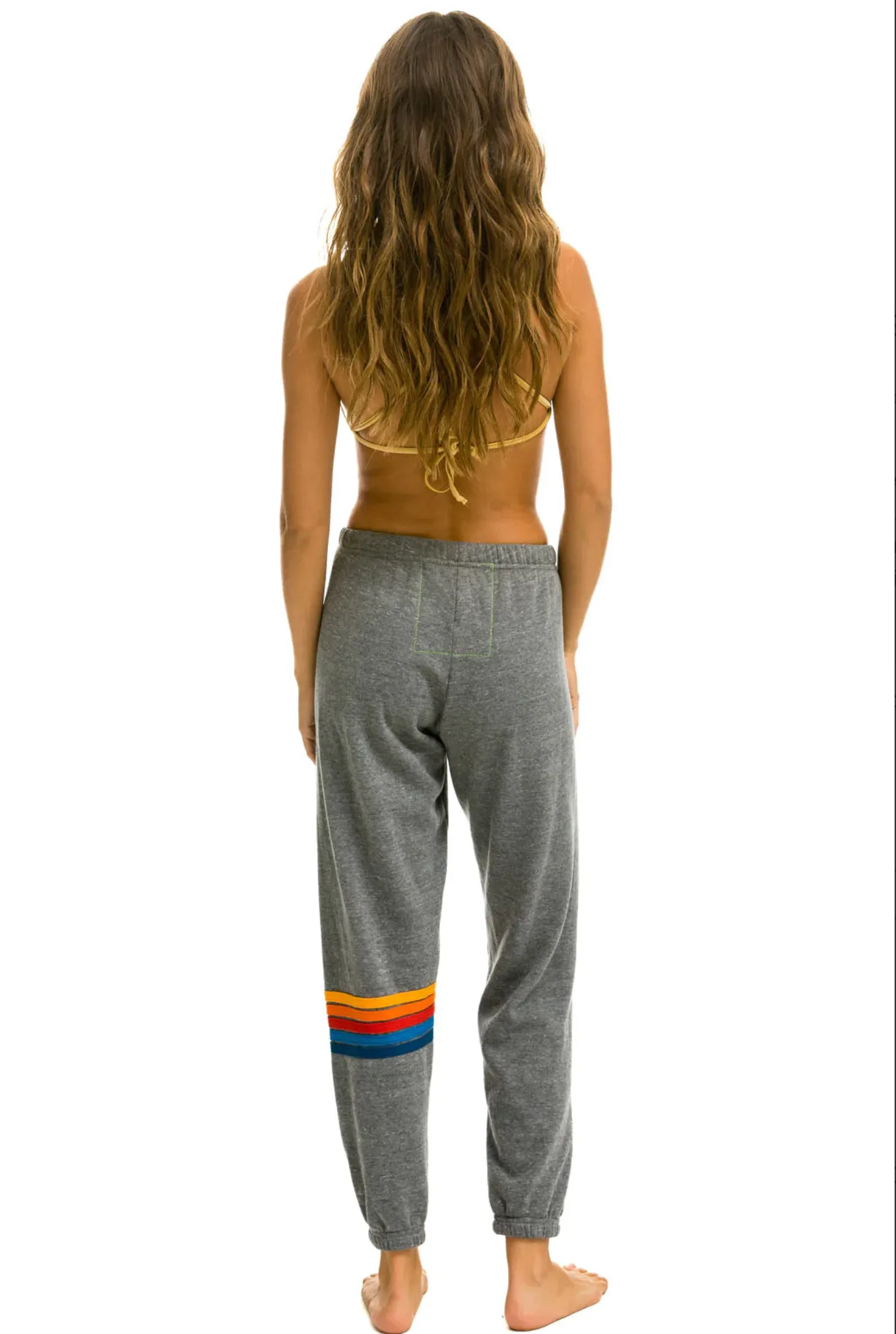 Aviator Nation RAINBOW STITCH WOMENS SWEATPANTS - HEATHER GREY 2