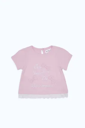 Baby Girls Pink Embellished T-Shirt