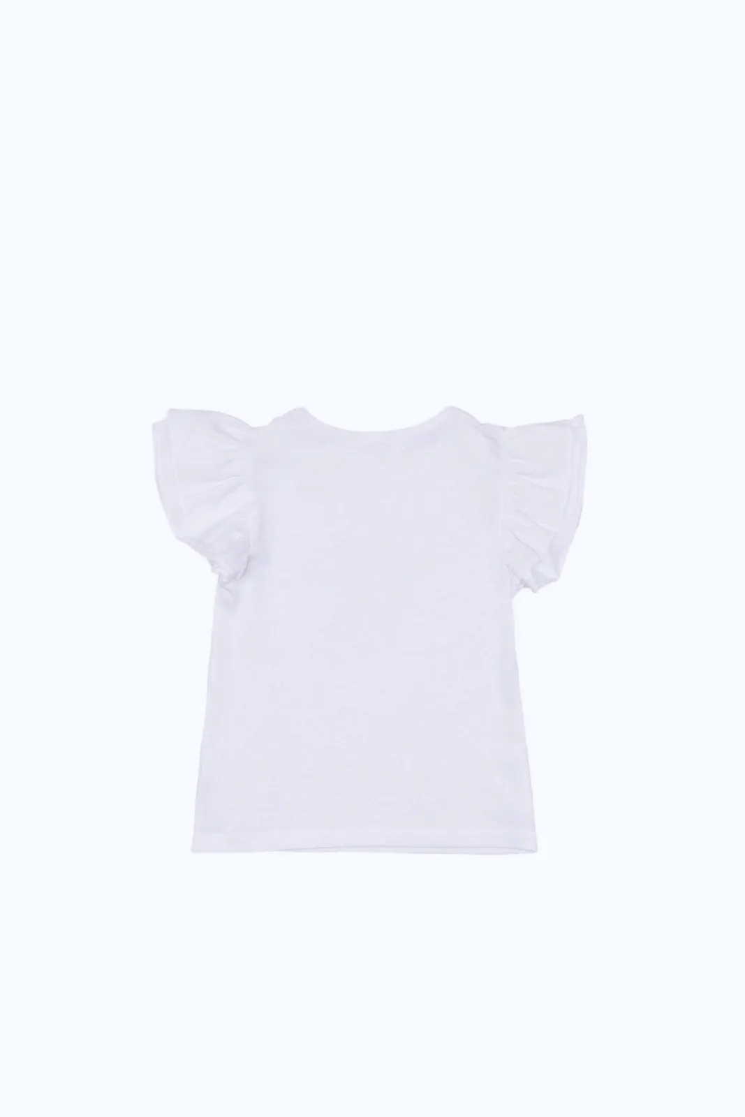 Baby Girls White Bell Sleeves Printed T-Shirt