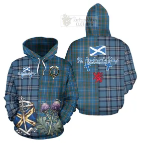 Bain Tartan Hoodie Happy St. Andrew's Day Half Tartan Style