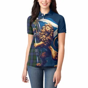 Baird Tartan Family Crest Women's Polo Shirt with Scottish Majestic Lion