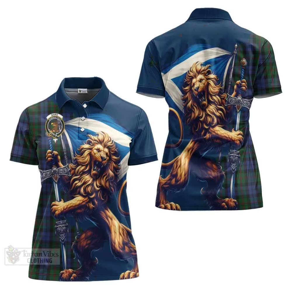 Baird Tartan Family Crest Women's Polo Shirt with Scottish Majestic Lion