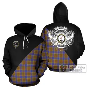 Balfour Tartan Hoodie with Family Crest and Military Logo Style