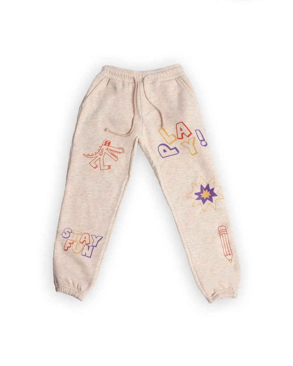 Beige Printed Kids Swants