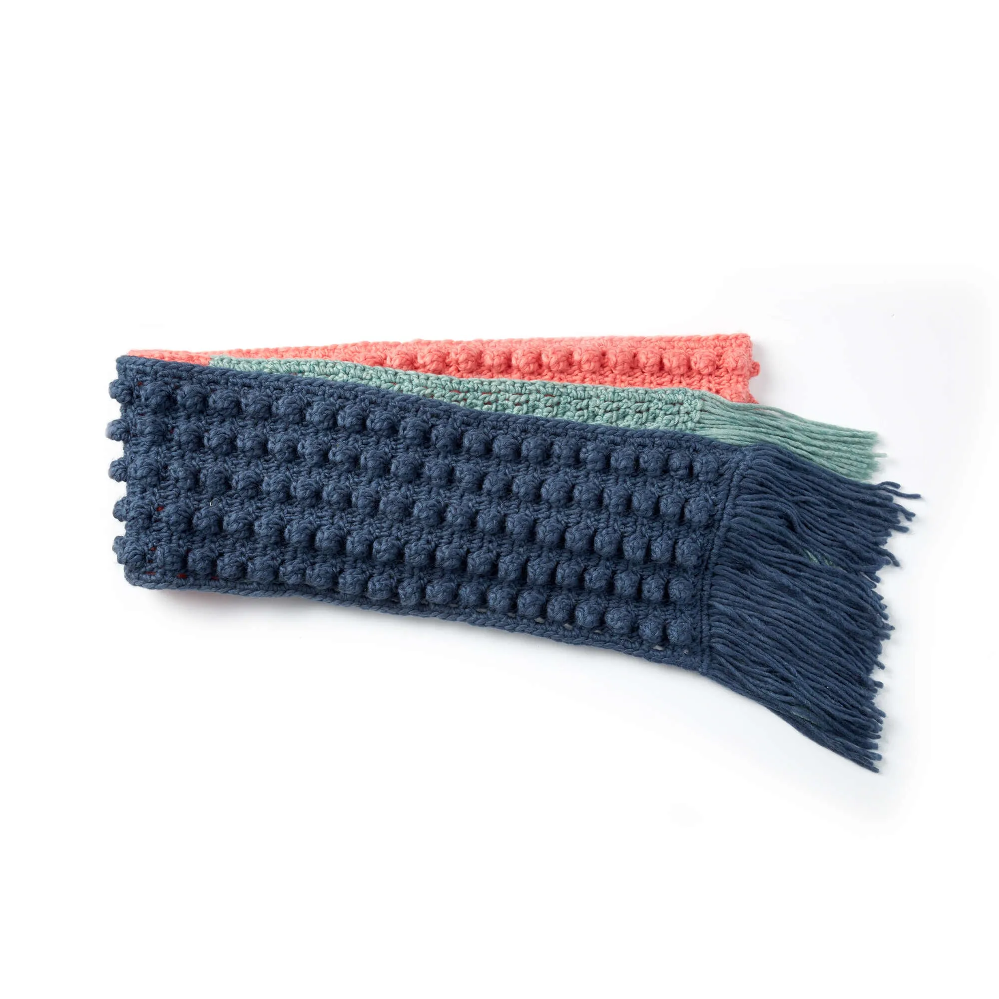 Bernat Crochet Color Block Bobble Scarf