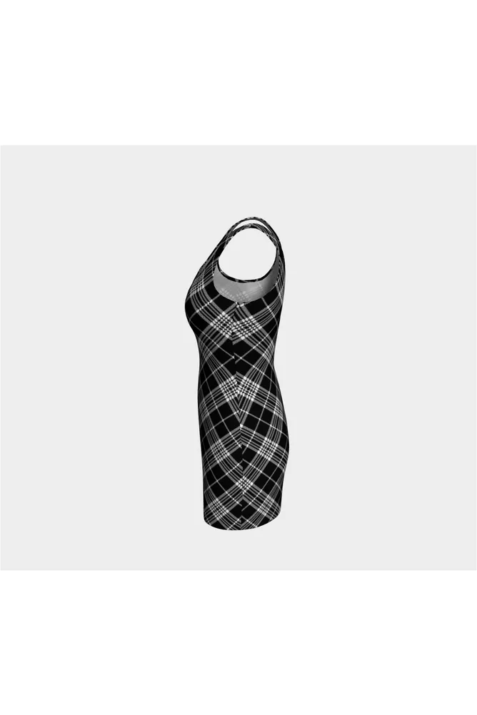 Black Plaid Bodycon Dress