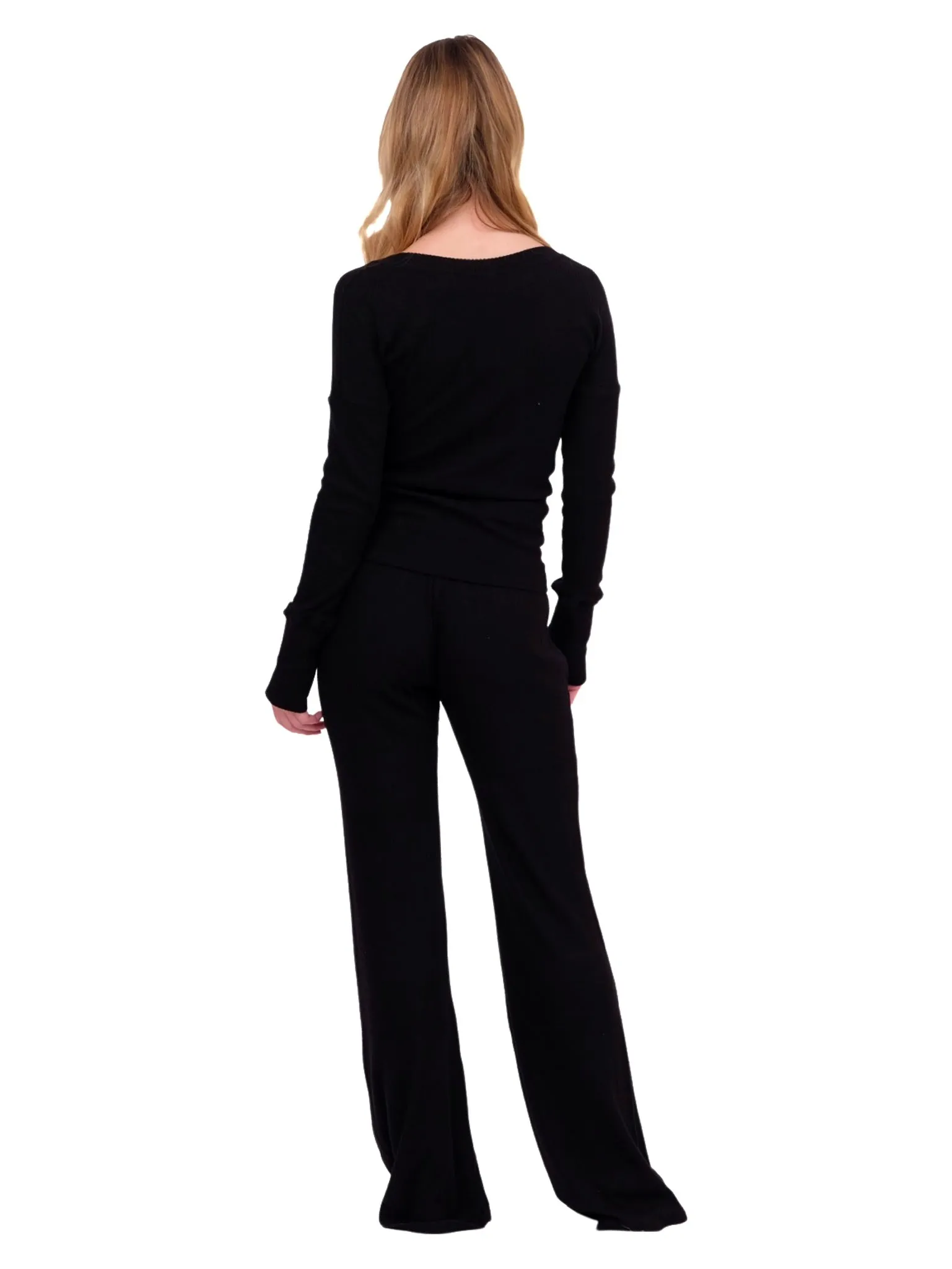 Black Ribbed Lounge Pant