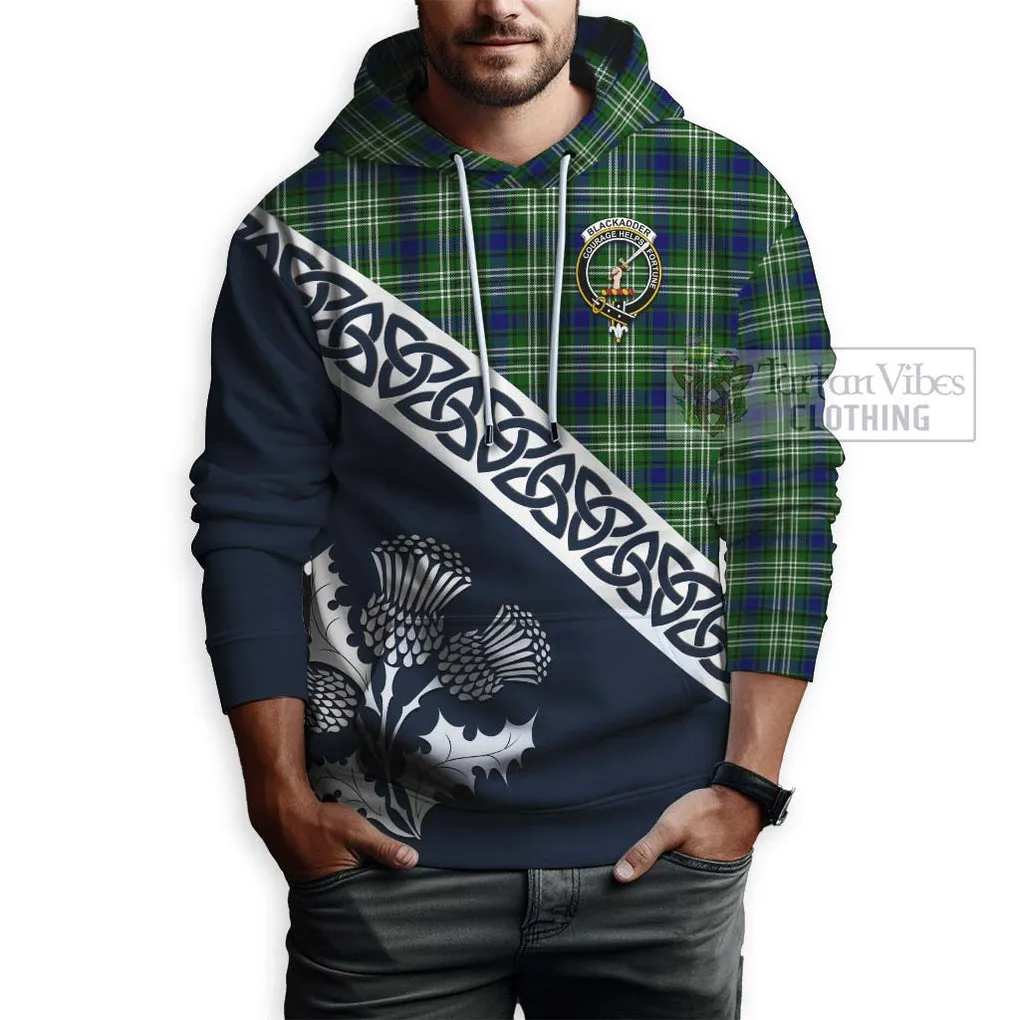 Blackadder Tartan Hoodie Featuring Thistle and Scotland Map