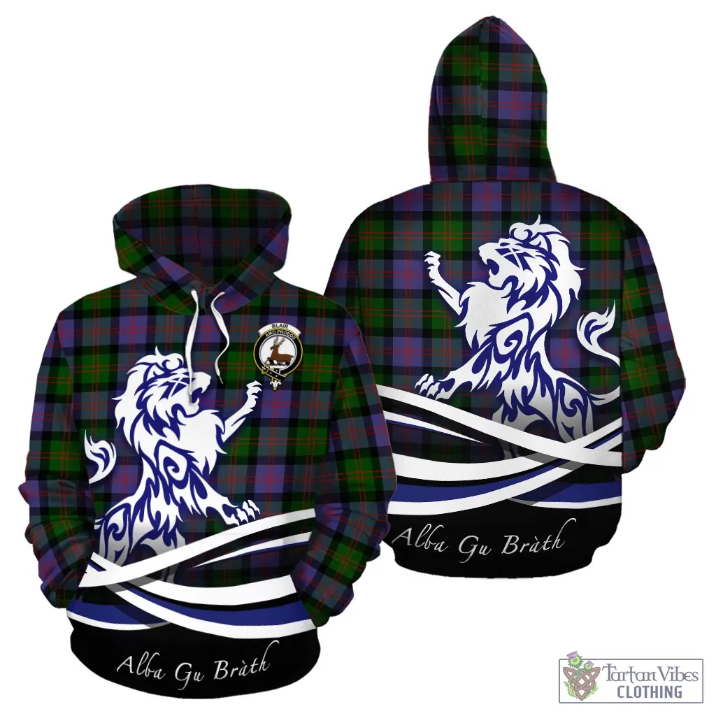 Blair Modern Tartan Hoodie with Alba Gu Brath Regal Lion Emblem