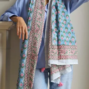 Blickling Tassel Block Printed Scarf