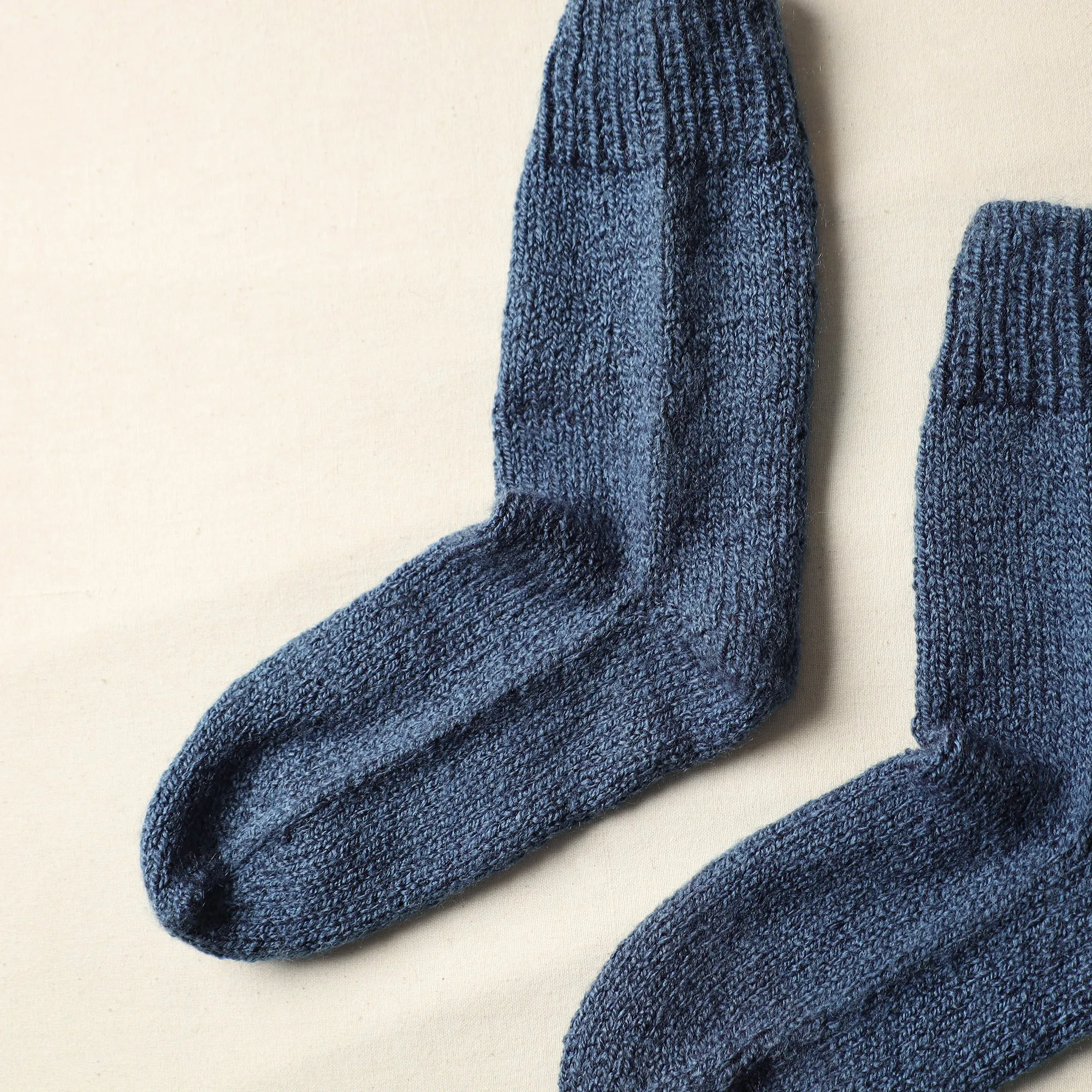 Blue - Kumaun Hand Knitted Woolen Socks (Adult) 48