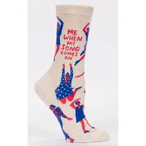 Blue Q Women's Crew Socks - When My Song Comes On