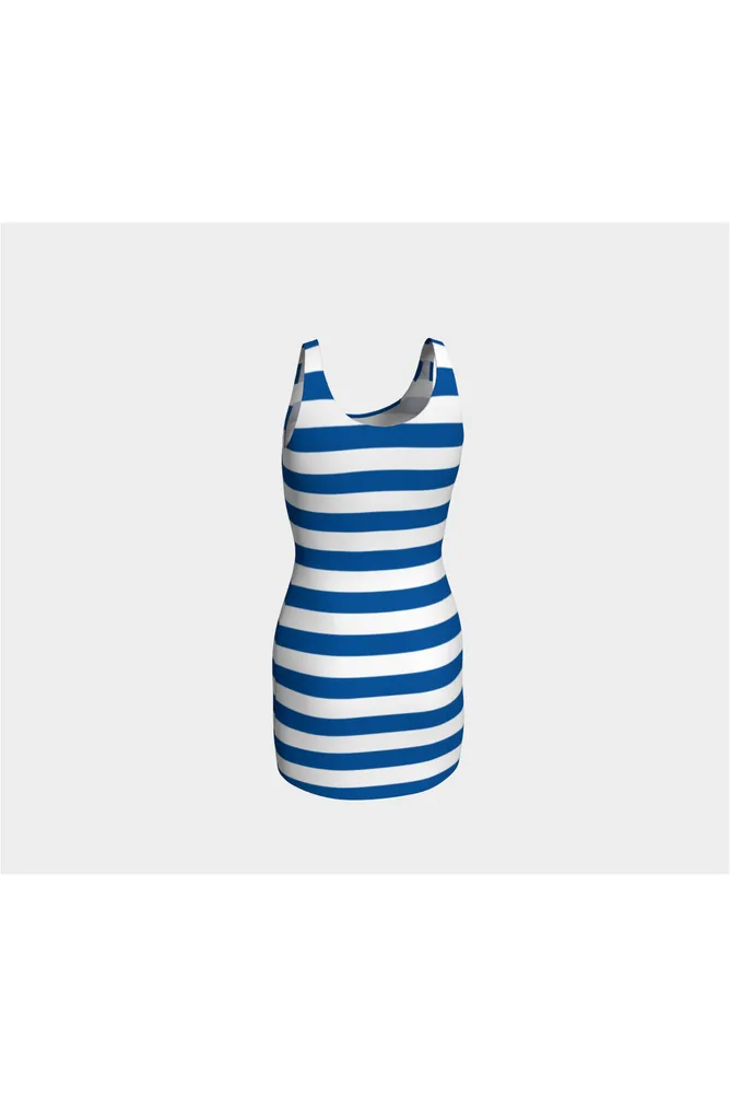 Blue Striped Bodycon Dress