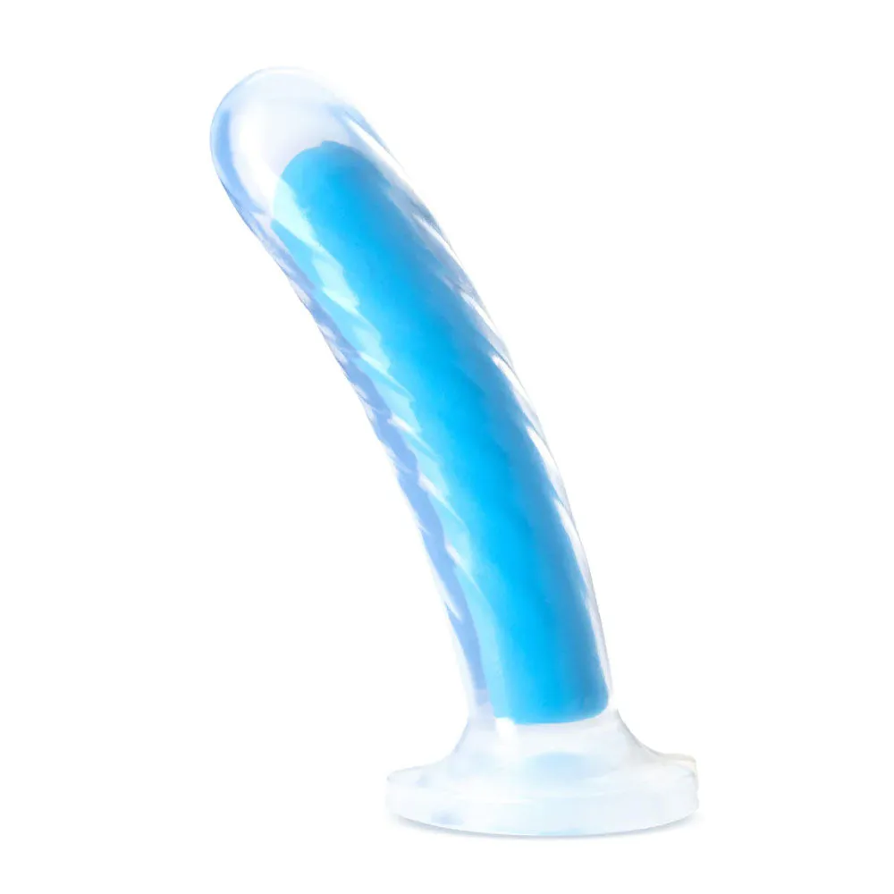 Blush Neo Elite Tao 7 Inch Dildo Glow In The Dark Neon Blue