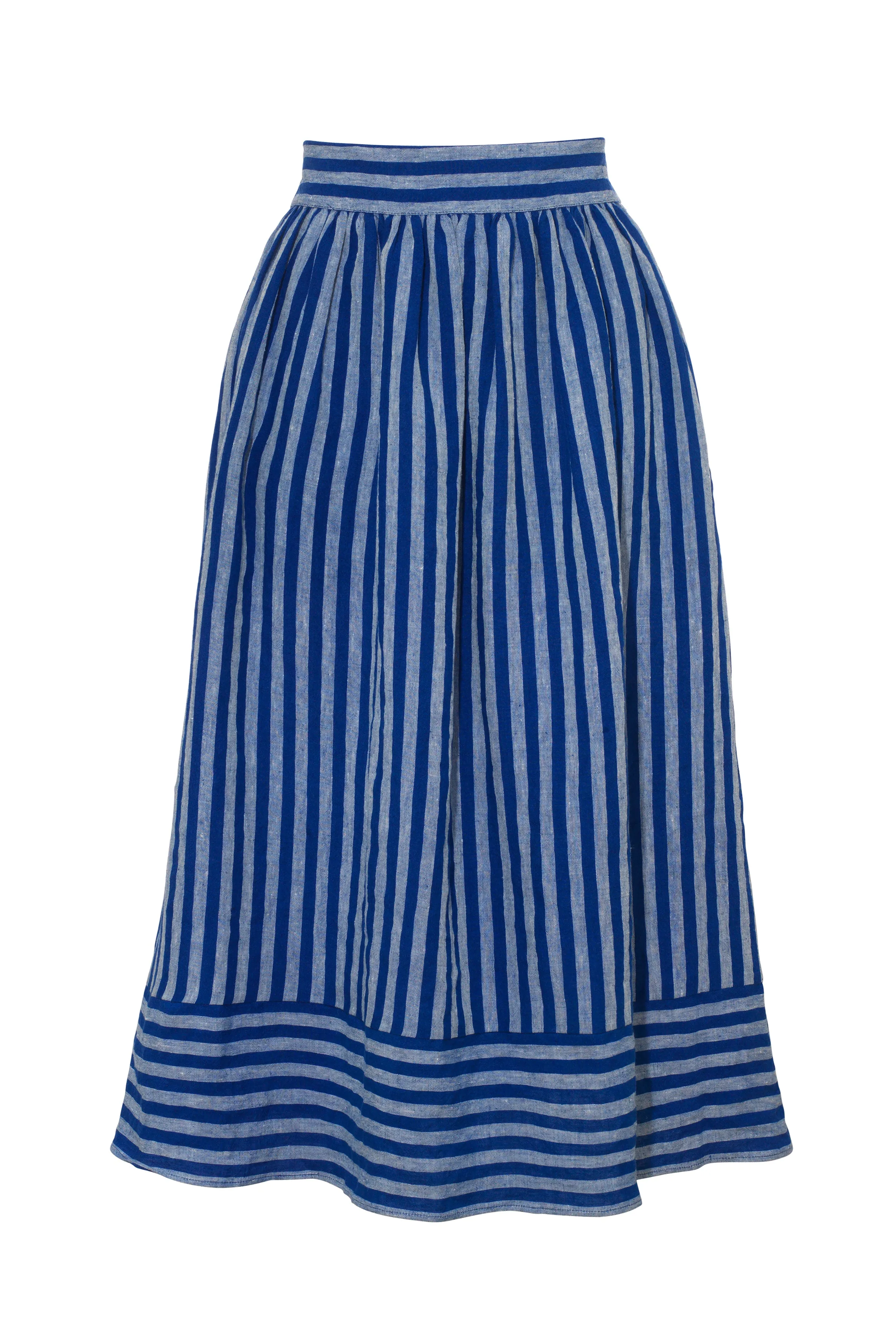 Bobbie Skirt in Striped Irish Linen