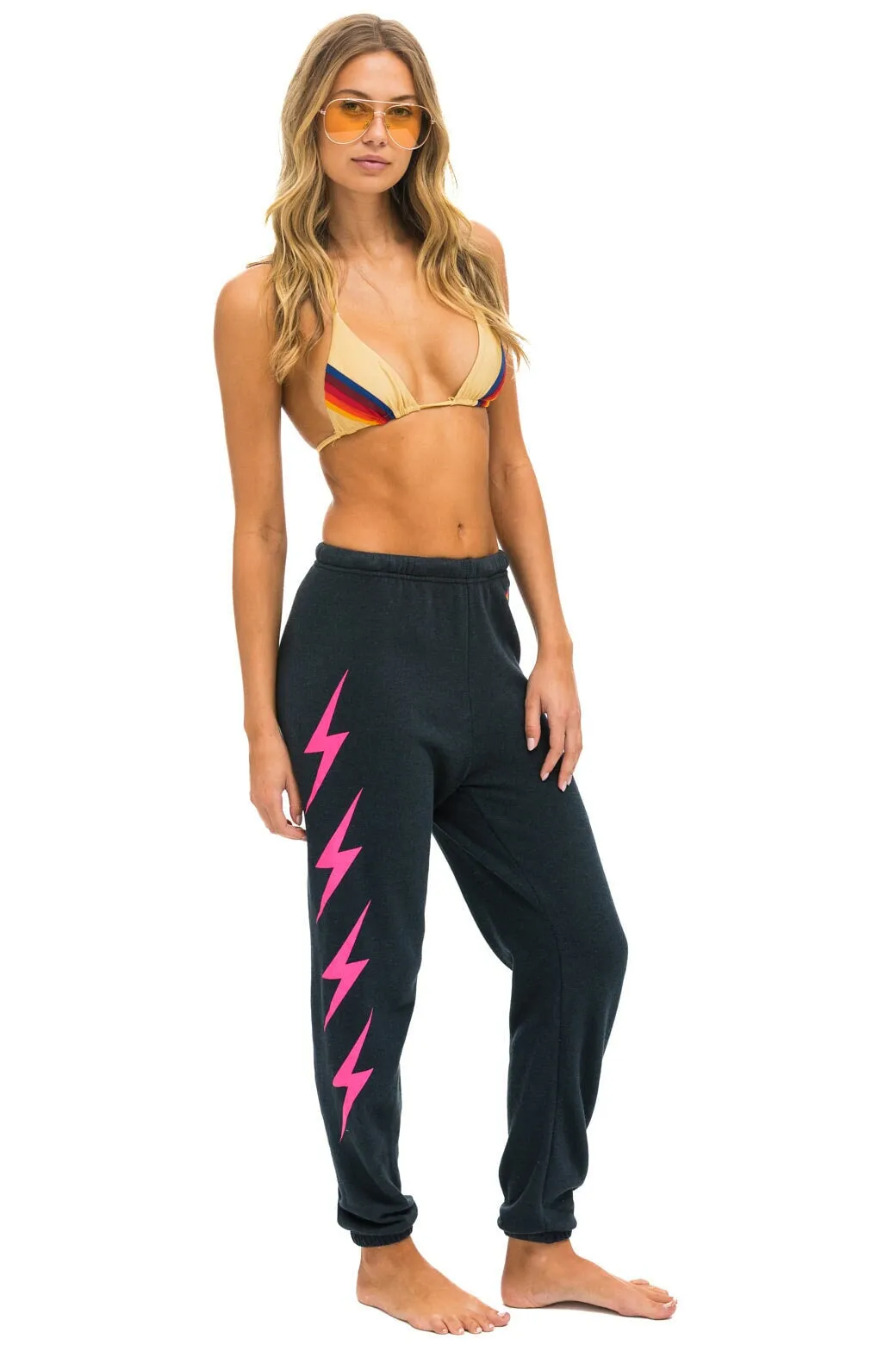 BOLT 4 SWEATPANTS - CHARCOAL // NEON PINK