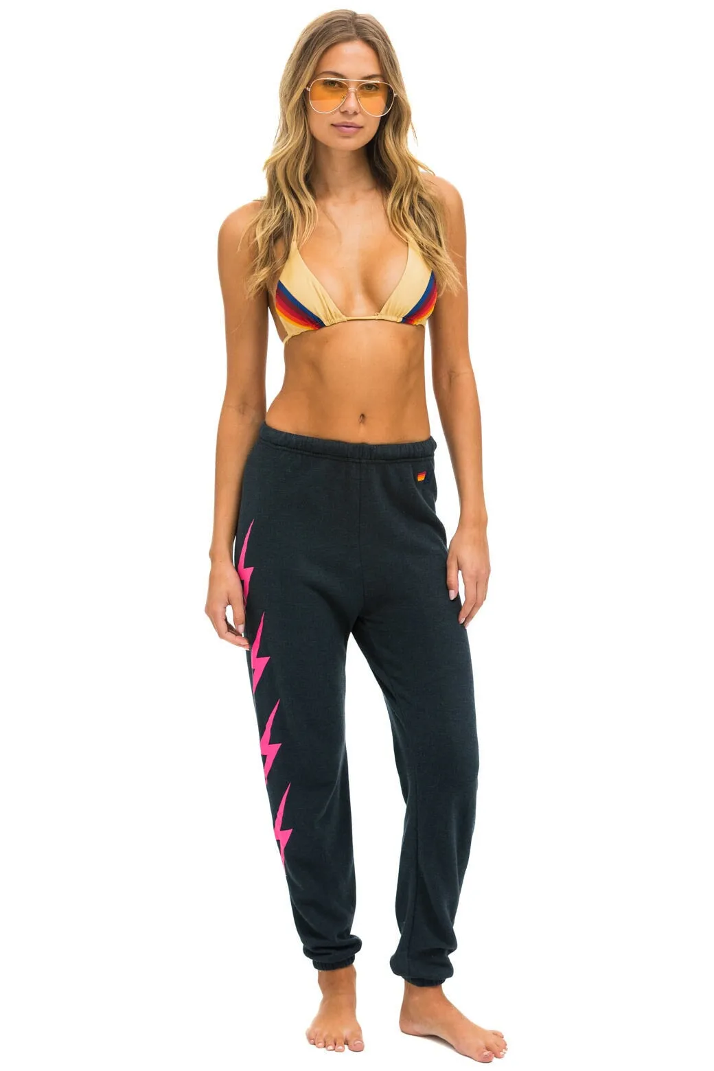 BOLT 4 SWEATPANTS - CHARCOAL // NEON PINK